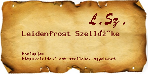Leidenfrost Szellőke névjegykártya