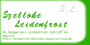 szelloke leidenfrost business card